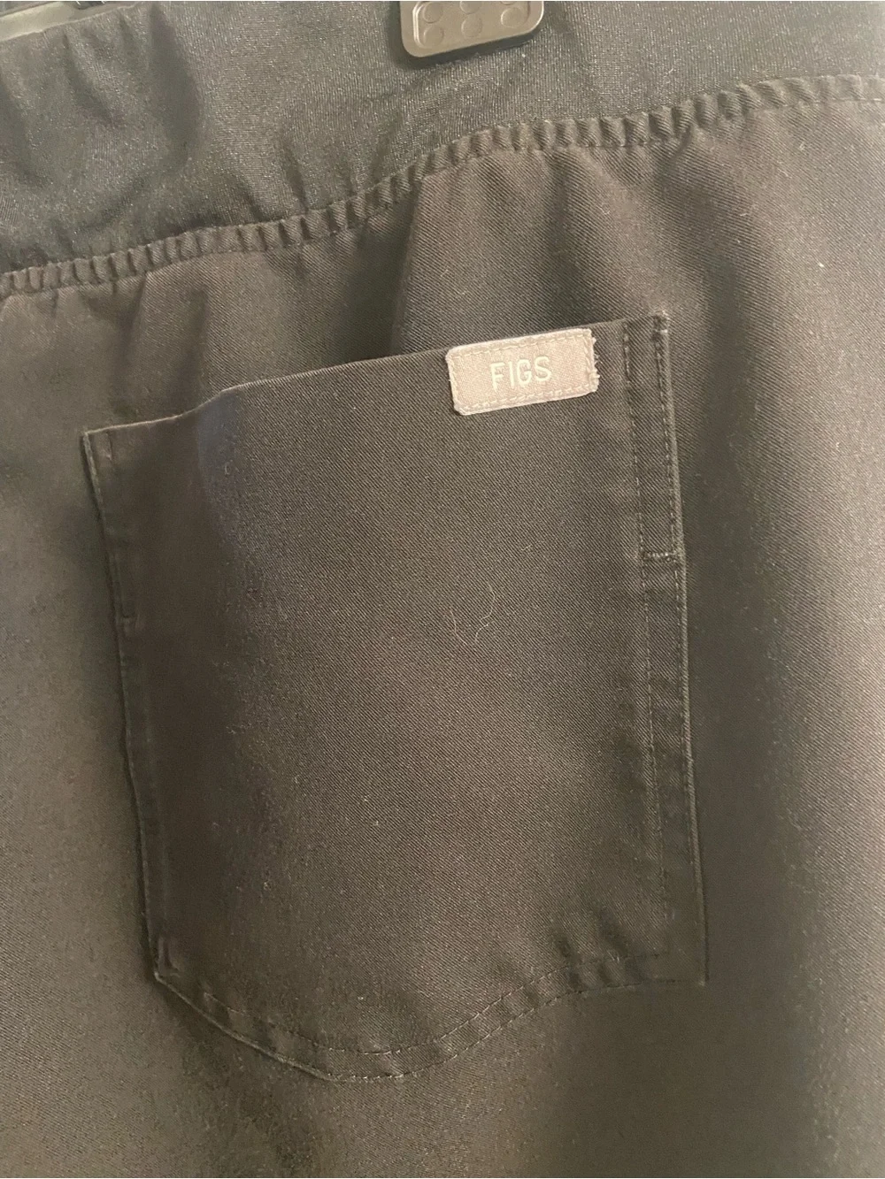 Figs Black Jogger Style Scrub Pants with grey Drawstring Cargo XLP